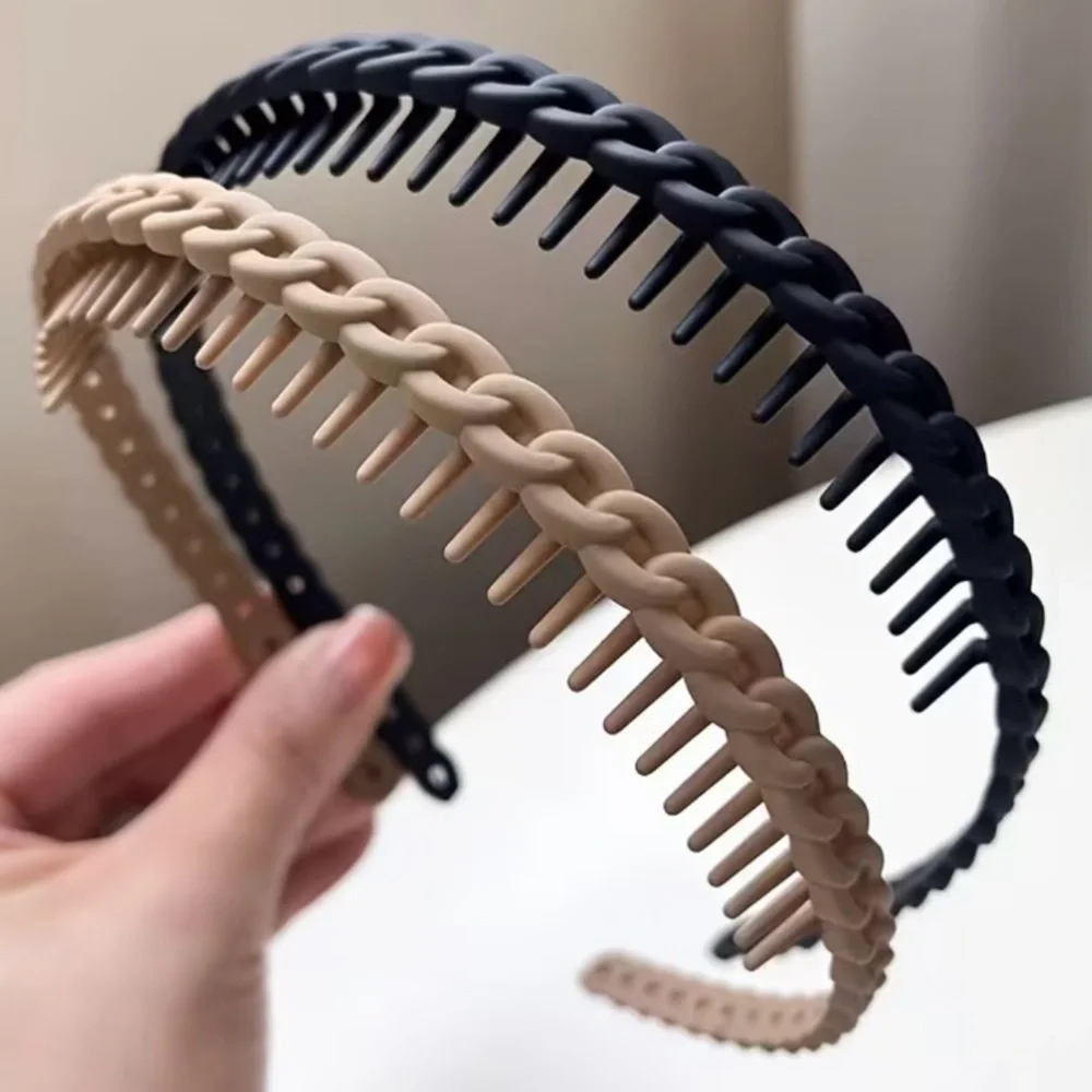 🔴 5 for $10 ONE Beige Toothed Headband Braided Design Hair Accessory
